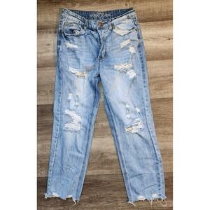 Gogo Jeans Juniors Size 7 100% Cotton Distressed Button Fly
